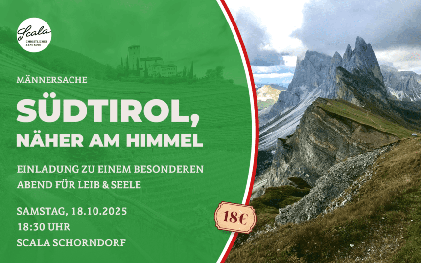 Südtirol-Abend für Männer am 18. Oktober