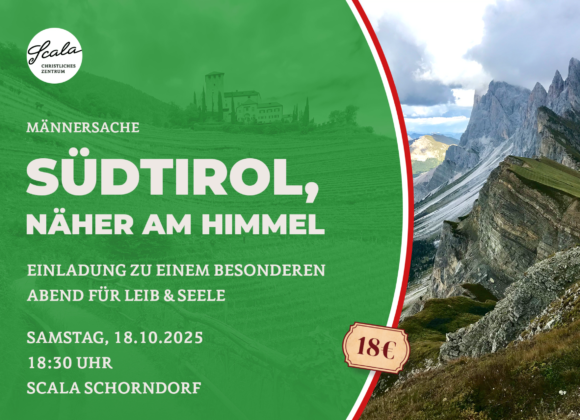 Südtirol-Abend für Männer am 18. Oktober