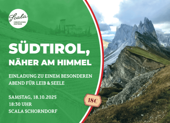 Südtirol-Abend für Männer am 18. Oktober
